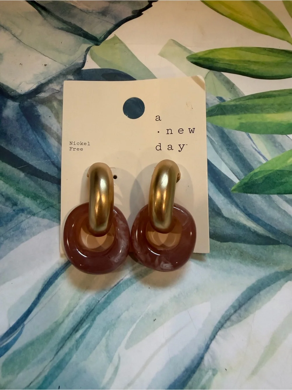 A new day - Earrings gold and pink